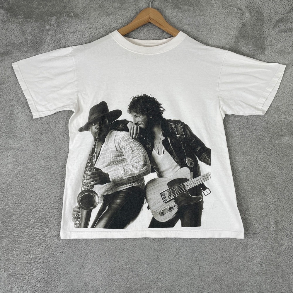 Bruce Springsteen Shirt Mens Large White Born To Run 2009 Tour Graphic Tee